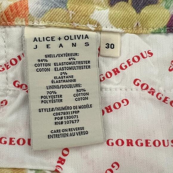 Alice + Olivia Jeans Women's Size 30 Dawn Floral Gorgeous Coin Pocket Crop NWT - Picture 7 of 11